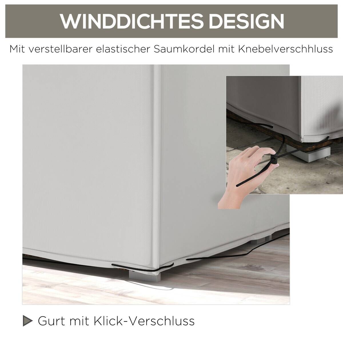Outsunny Gartenmöbel-Abdeckung grau Polyester B/H/L: ca. 140x80x210 cm