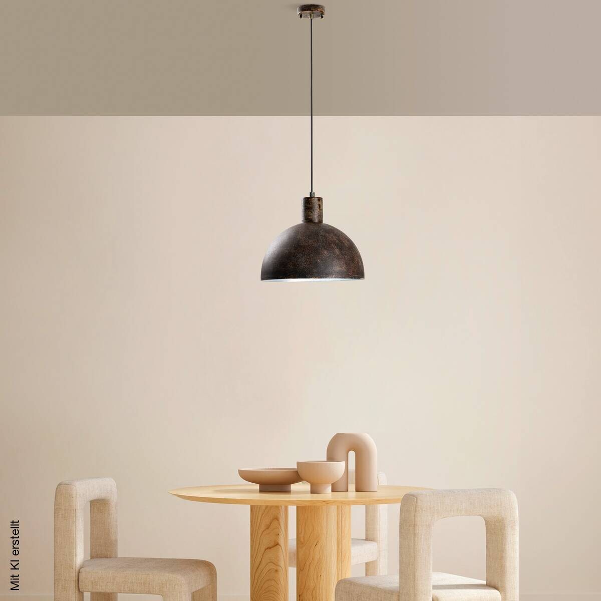 Opviq Pendelleuchte braun B/H/T: ca. 30x117x30 cm E27 1 Brennstellen