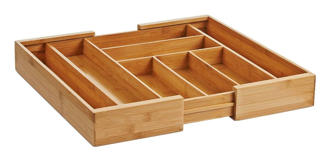Zeller Besteckkasten ausziehbar natur Bambus B/H/L: ca. 35x6,5x43 cm
