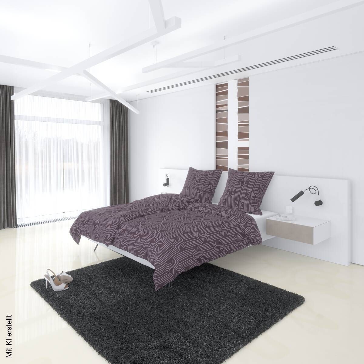 Microfaser Bettwäsche bordeaux Polyester B/L: ca. 135x200 cm