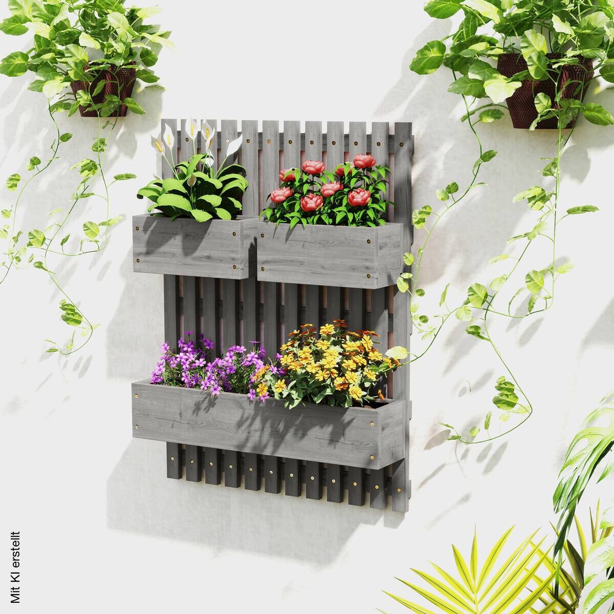 Outsunny Hochbeet grau B/H/T/L: ca. 16x80x16x60 cm