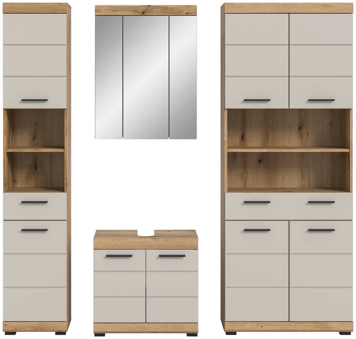 Badezimmer-Set Scout Evoke Oak Nachbildung Kaschmirgrau Nachbildung B/H/T: ca. 201x191x34 cm