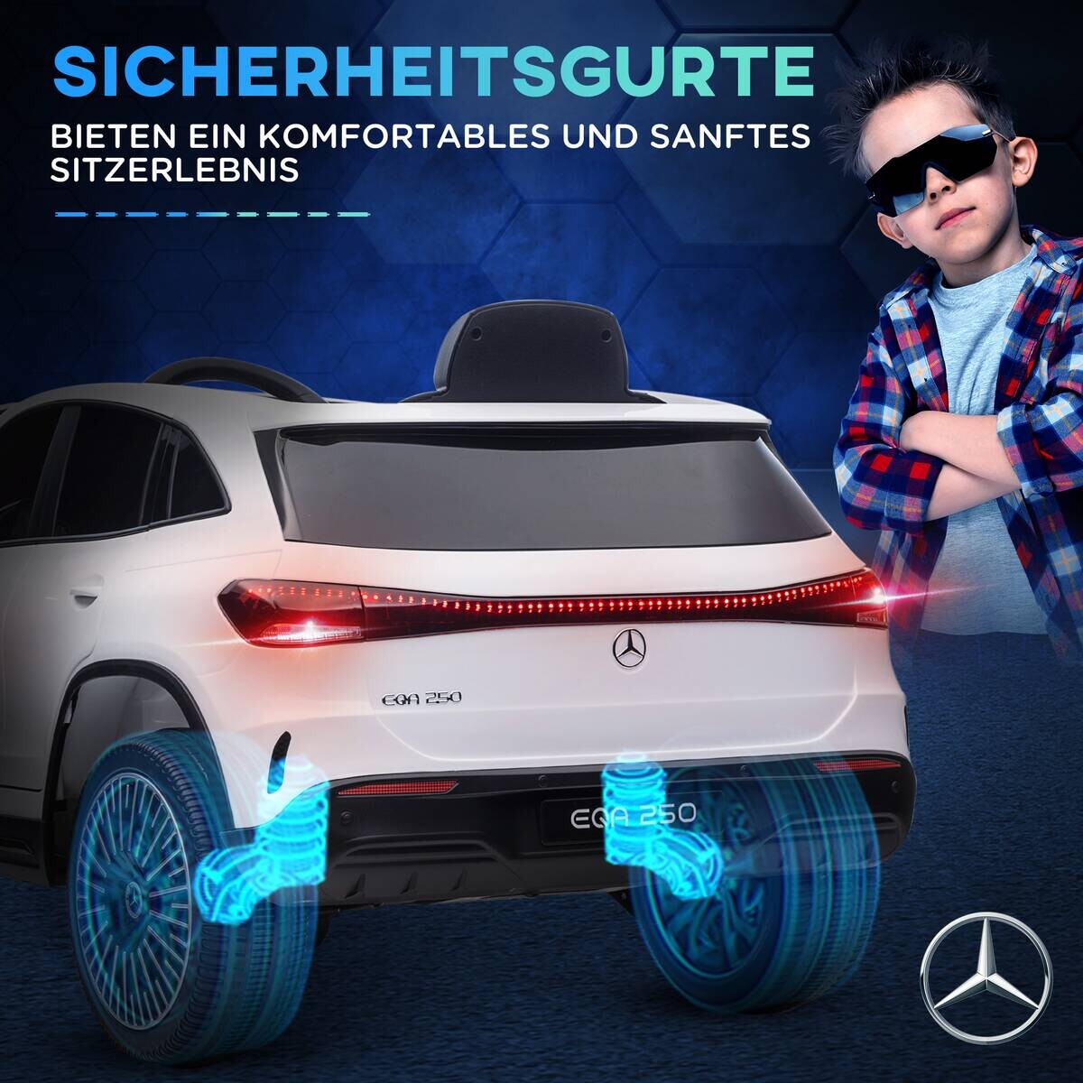 HOMCOM Kinderauto weiß B/H/L: ca. 69x111,5x52,5 cm