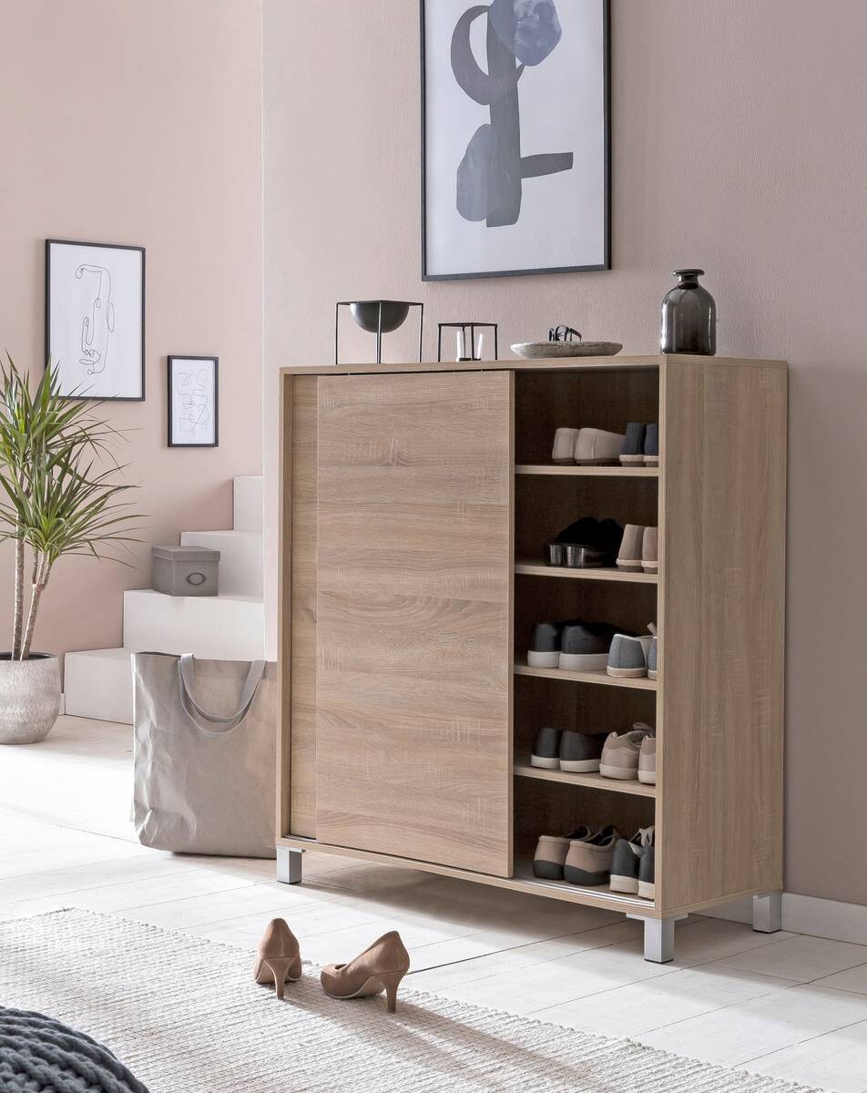 Schuhschrank Eiche Sonoma Nachbildung B/H/T: ca. 100x108x37,5 cm