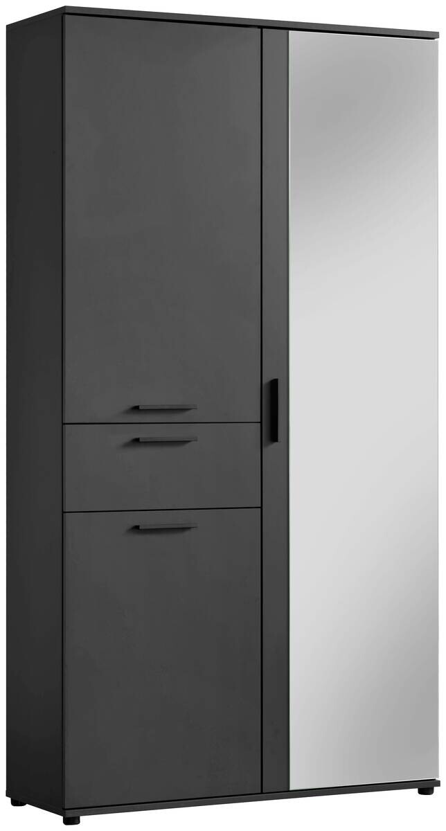 Mehrzweckschrank Kreta anthrazit weiß B/H/T: ca. 99x184x35 cm
