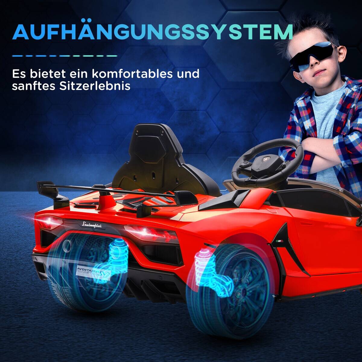 HOMCOM Kinderauto rot B/H/L: ca. 63x107,5x42 cm