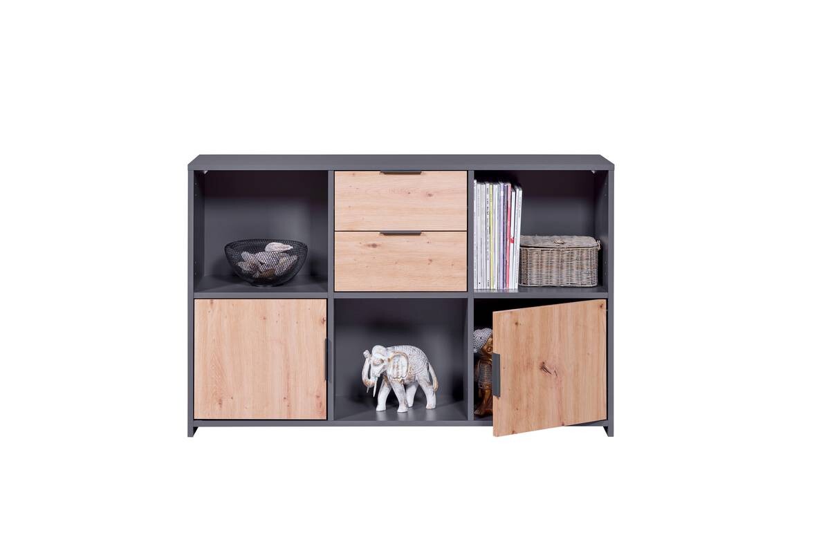 Regal Pepeto anthrazit Eiche Artisan Nachbildung B/H/T: ca. 120x77x30 cm