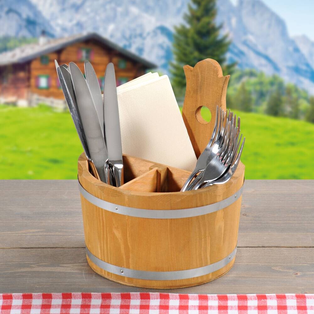 Kesper Besteckbehälter braun Kiefer B/H/L: ca. 17x17x20 cm