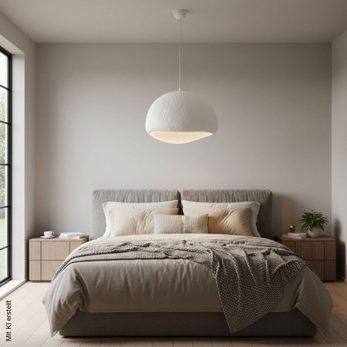 Opviq Pendelleuchte weiß Metall Fiberglas B/T/L: ca. 50x44x50 cm E27 1 Brennstellen