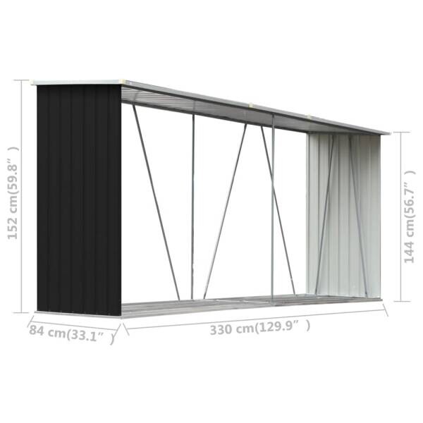 vidaXL Brennholzlager anthrazit B/H: ca. 330x152 cm