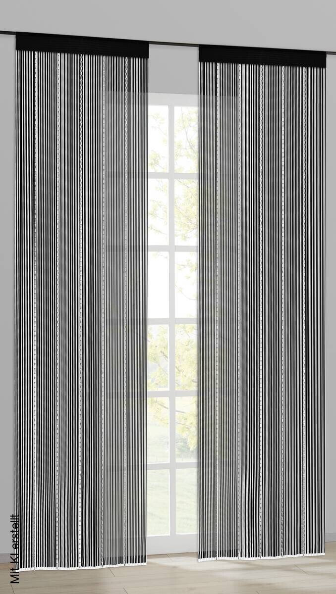 Fadenvorhang Perle schwarz B/L: ca. 90x245 cm