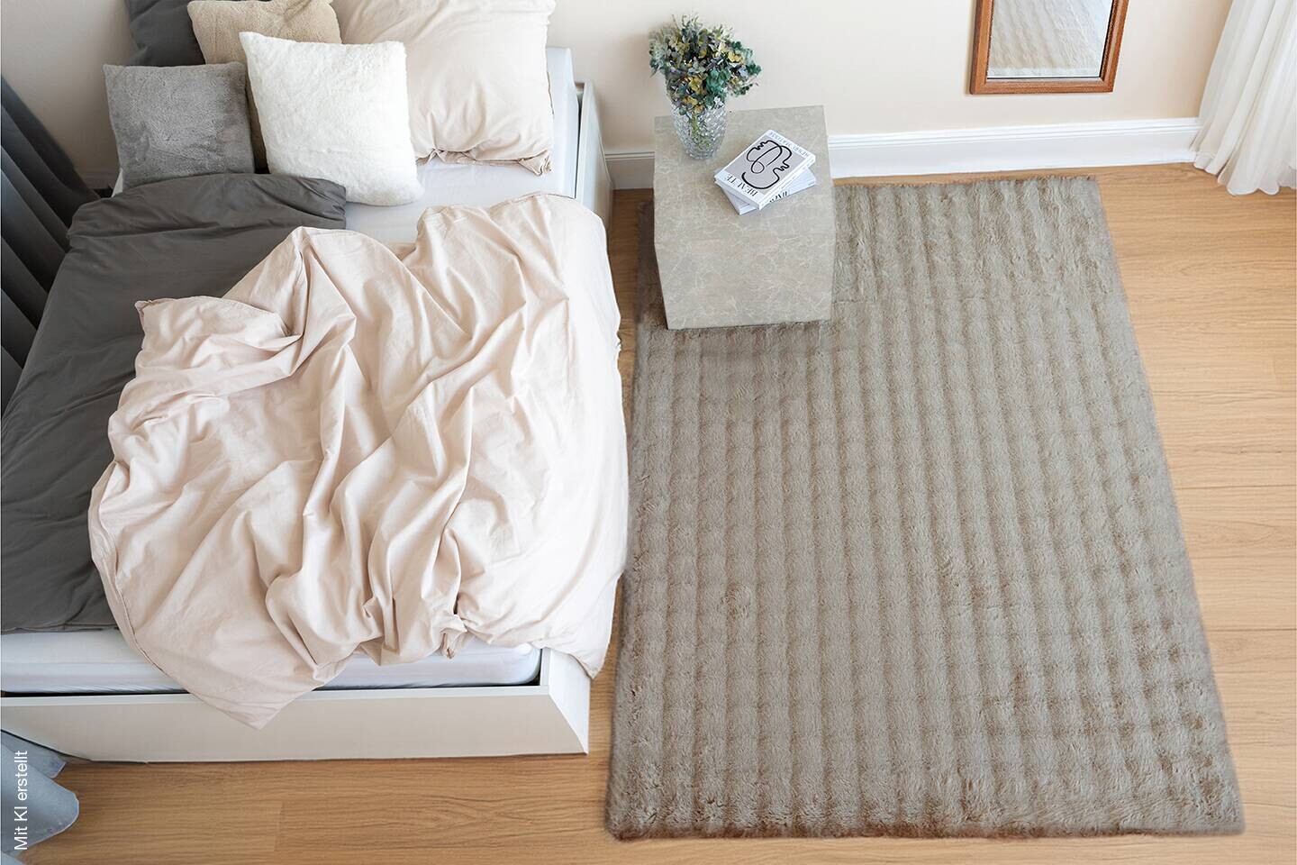 Padiro Hochflorteppich Hailey 125 beige B/H/L: ca. 160x3x230 cm