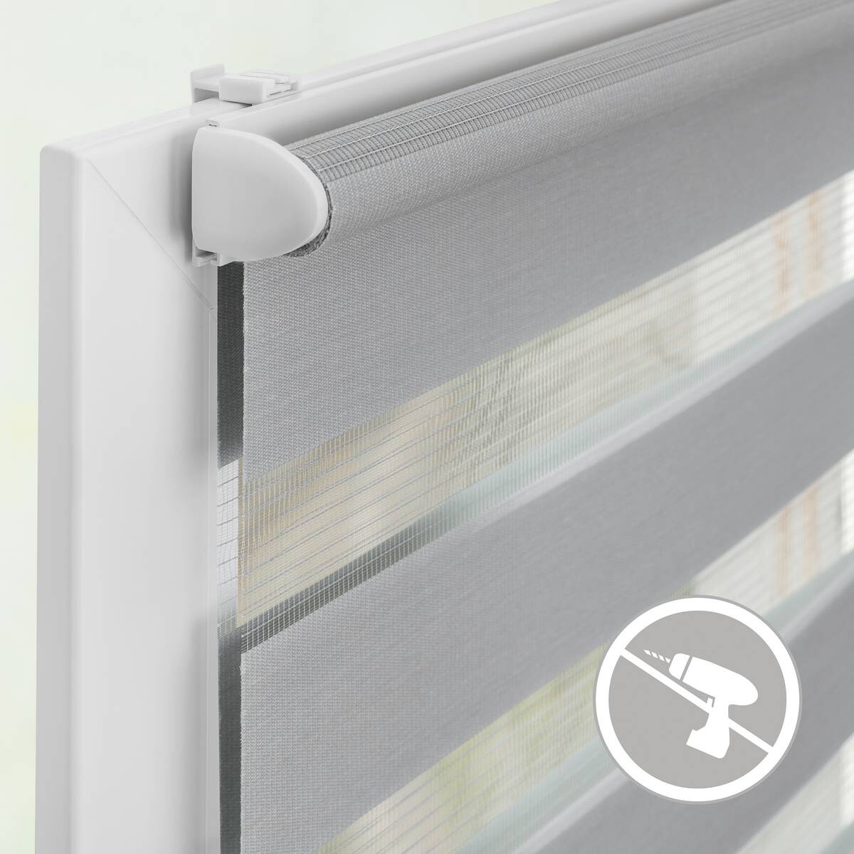 LICHTBLICK Doppelrollo Duo grau B/L: ca. 60x220 cm