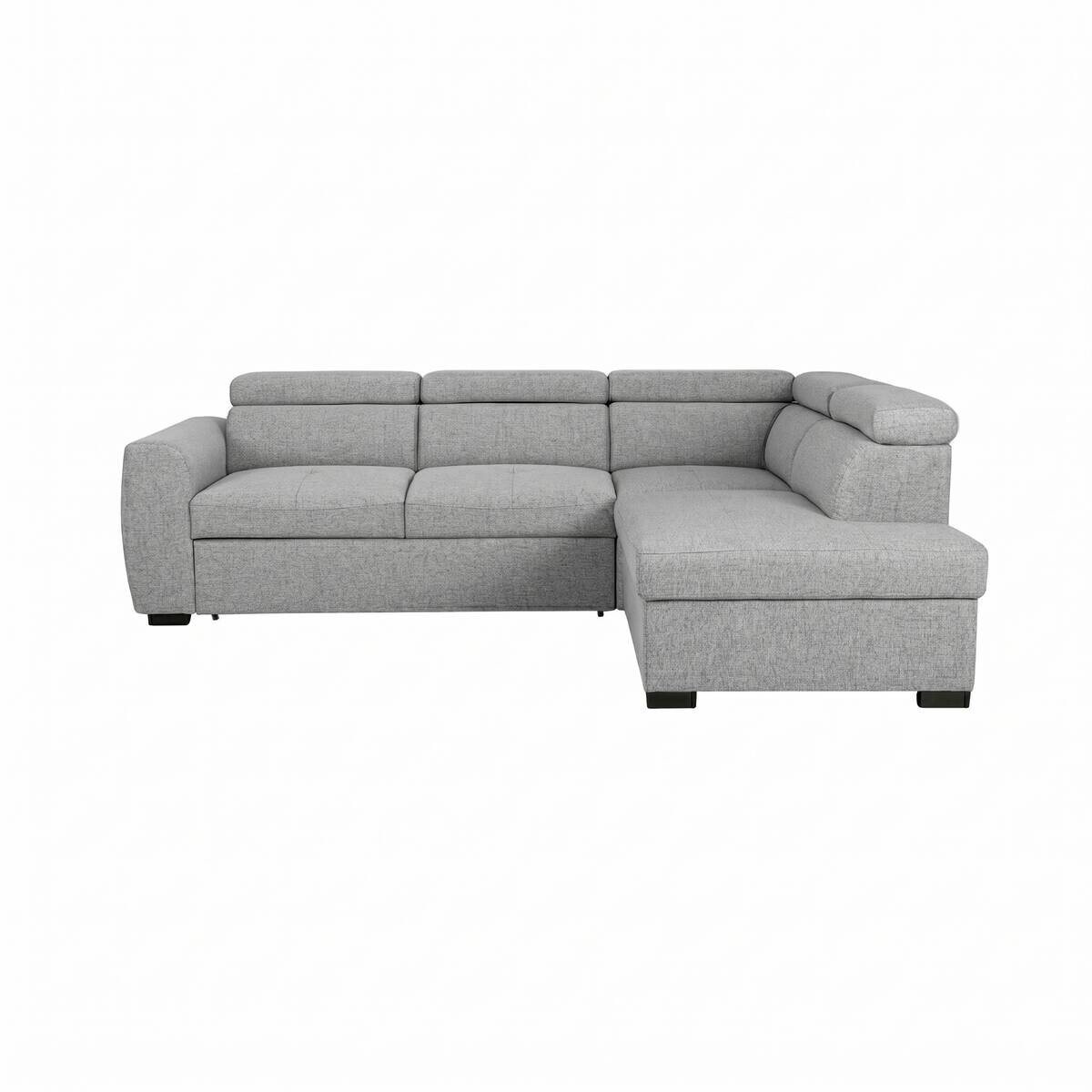 Ecksofa mit Bettfunktion und Bettkasten hellgrau Webstoff B/H/T: ca. 245x184x87 cm