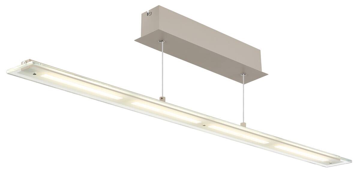 GLOBO LED-Pendelleuchte Novak sand Metall Glas B/L/D: ca. 9x115x150 cm