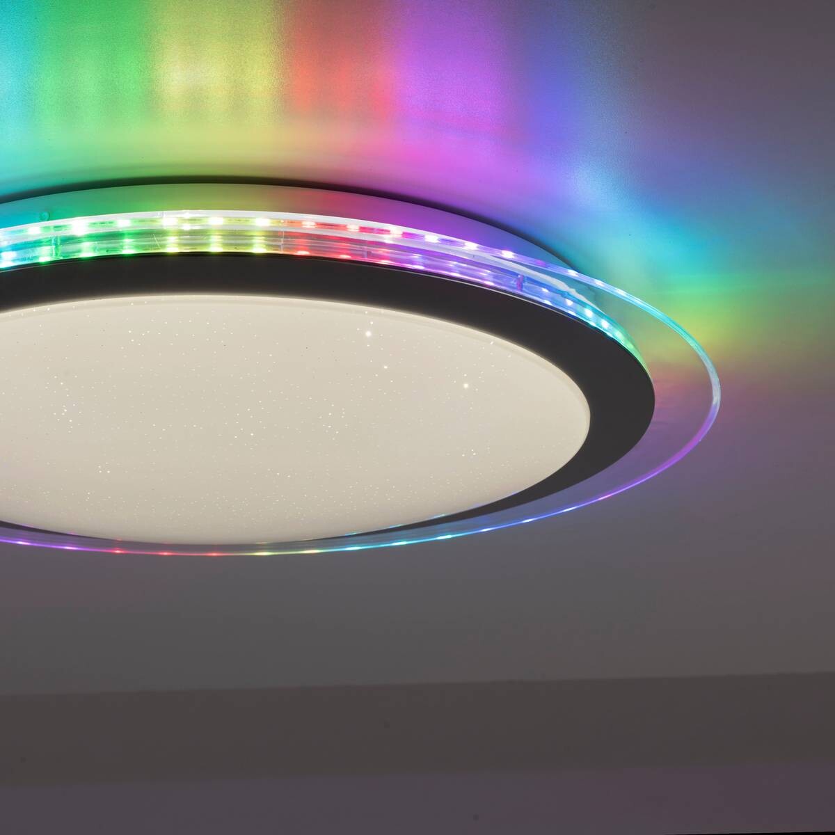 Just Light LED-Deckenleuchte Cyba klar silber Kunststoff Metall H/D: ca. 8x45 cm 2 Brennstellen