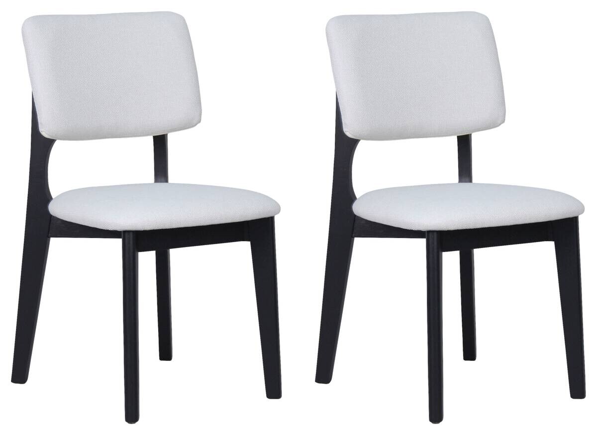 Stuhl ELSA, 2er-Set beige Webstoff B/H/T: ca. 48x87x54 cm