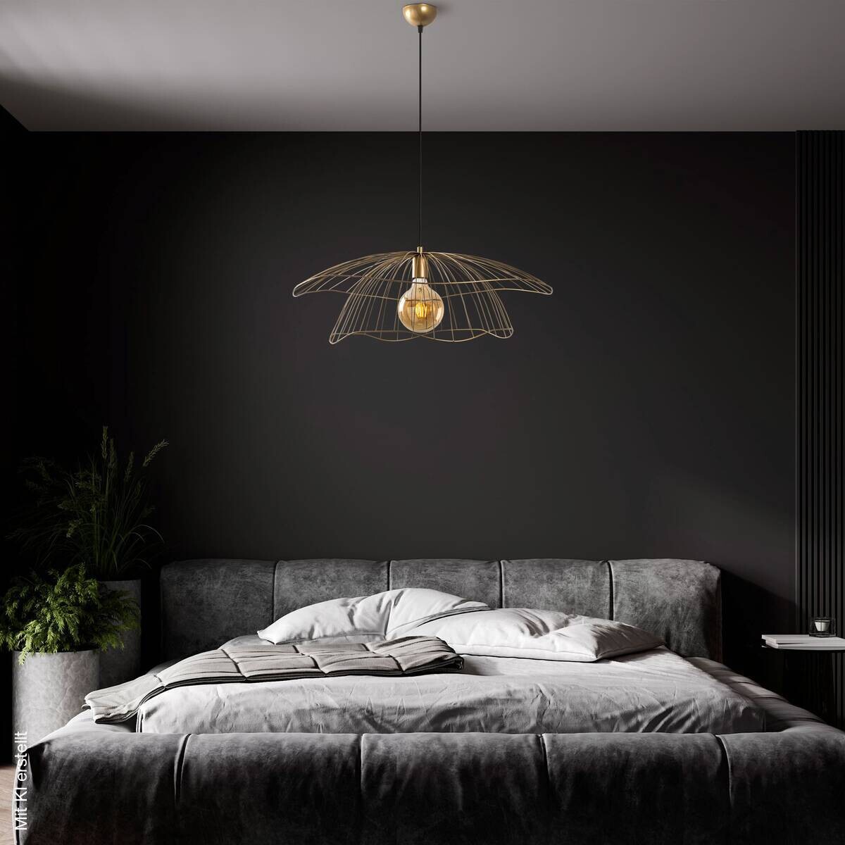 Opviq Pendelleuchte Mantar gold B/H/T/L/D: ca. 70x124x70x70x70 cm E27 1 Brennstellen