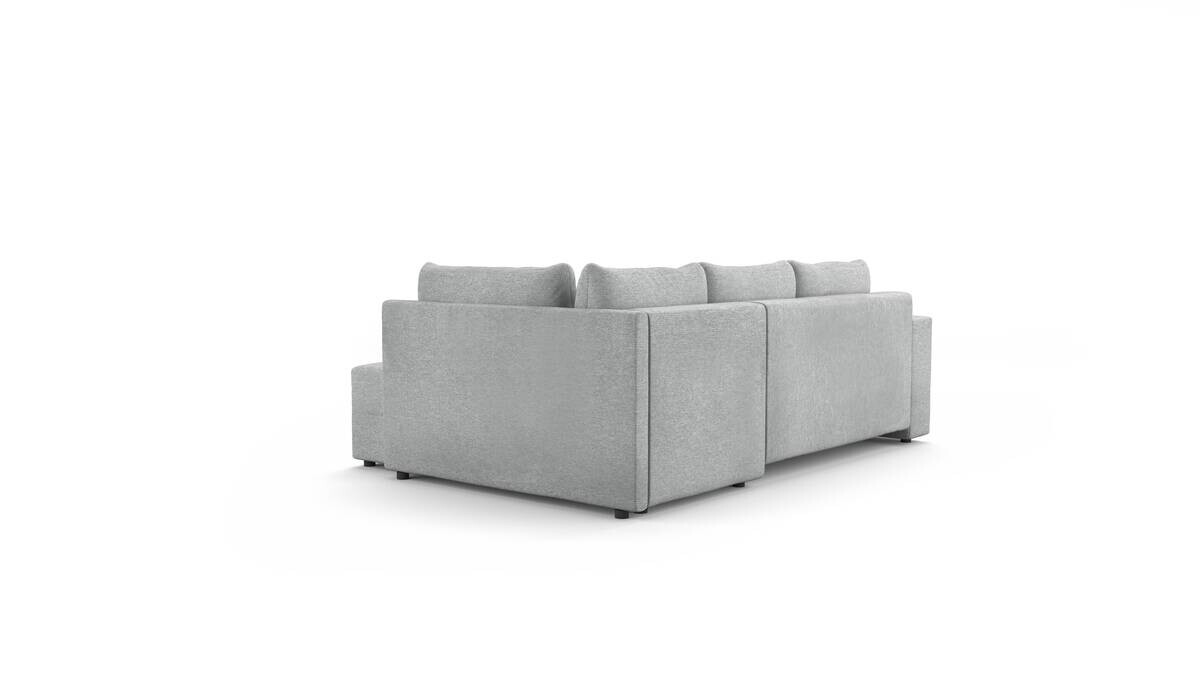 Ecksofa mit Bettfunktion und Bettkasten grau Flachgewebe B/T: ca. 238x167 cm