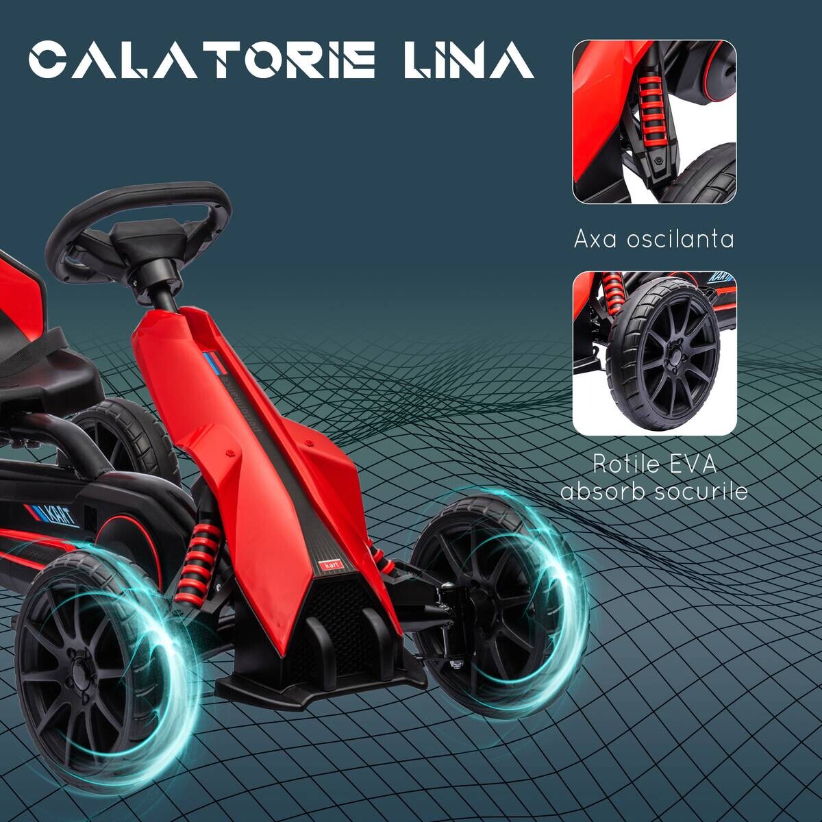 HOMCOM Go Kart rot B/H/L: ca. 58x58,5x100 cm