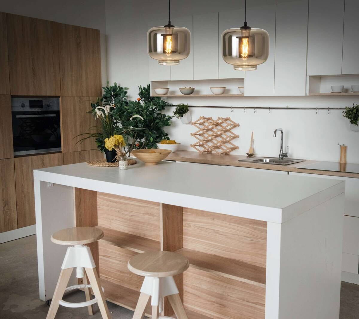 Näve Leuchten Pendelleuchte 6107797 anthrazit Metall Glas B/H/T: ca. 25x121x25 cm E27 1 Brennstellen