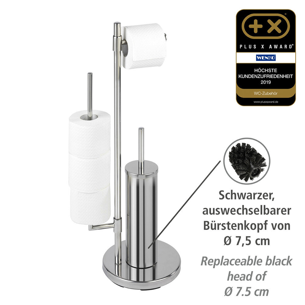 WENKO Stand-WC-Garnitur Chrom Edelstahl