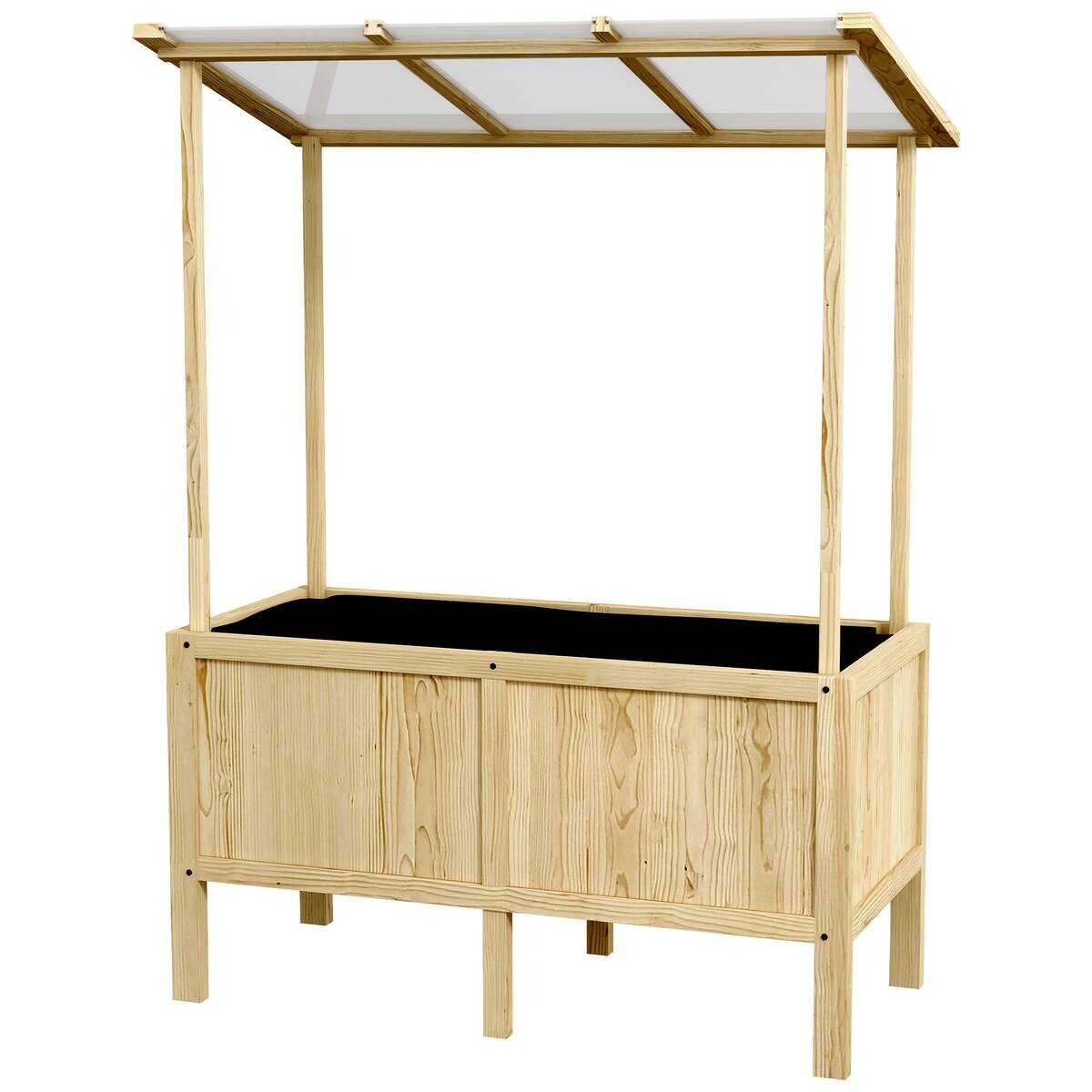 Outsunny Hochbeet natur Edelstahl B/H/L: ca. 60x110x152 cm