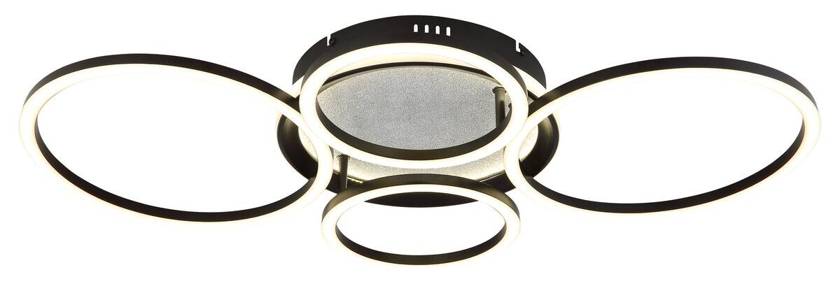GLOBO LED-Deckenleuchte Alvis schwarz silber Metall Kunststoff B/H/T: ca. 72,2x10x51,7 cm