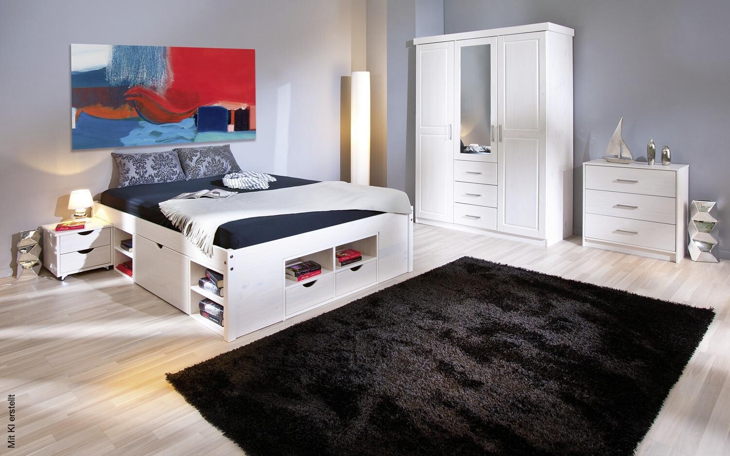 Kleiderschrank Geraldo weiß B/H/T: ca. 140x190x55 cm
