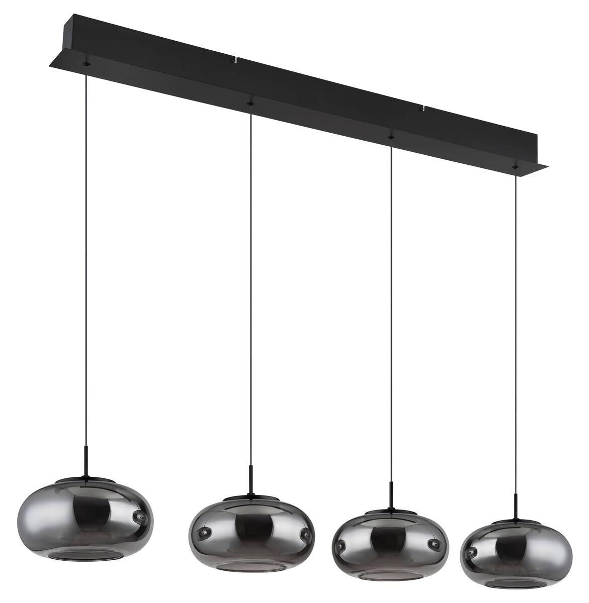 GLOBO LED-Pendelleuchte mattschwarz Rauch schwarz Metall Glas B/H/T: ca. 110x150x20 cm 1.0 Brennstellen