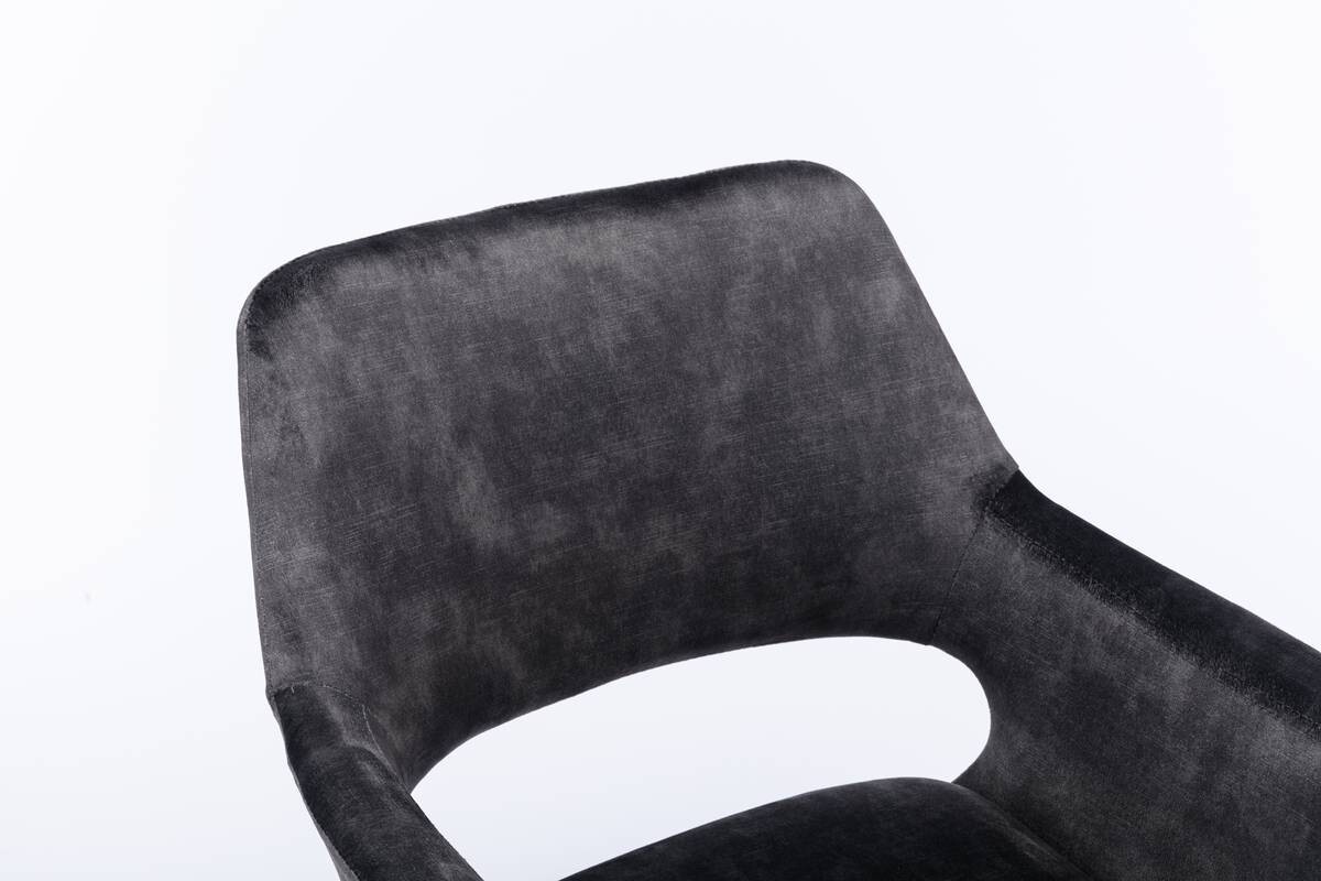 Stuhl KLARA 2er-Set anthrazit Vintage Samt Holz B/H/T: ca. 52x89x63,5 cm