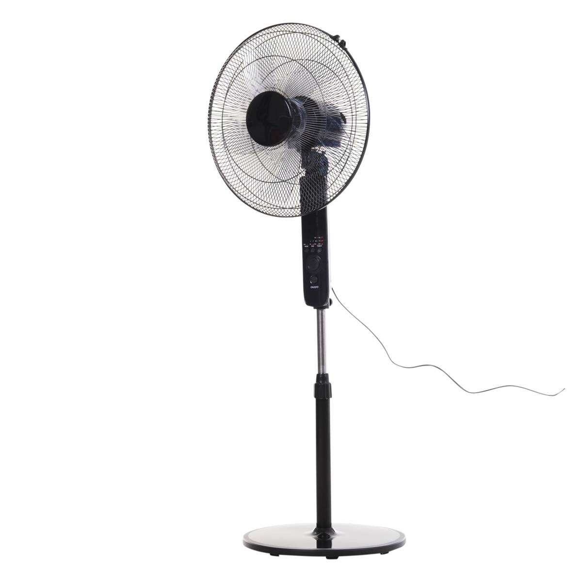 HOMCOM Standventilator mit Fernbedienung schwarz Metall Kunststoff H/D: ca. 124x45 cm
