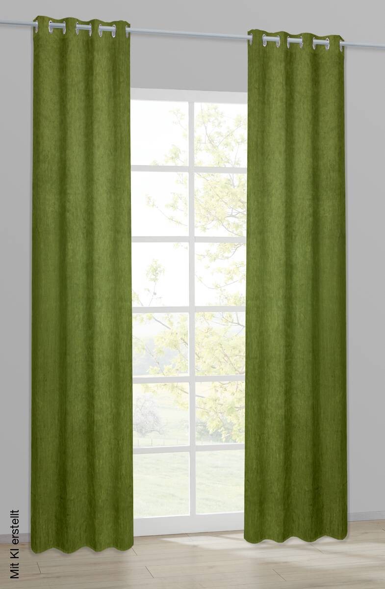 Acus Ösenvorhang Samt grün B/L: ca. 135x245 cm