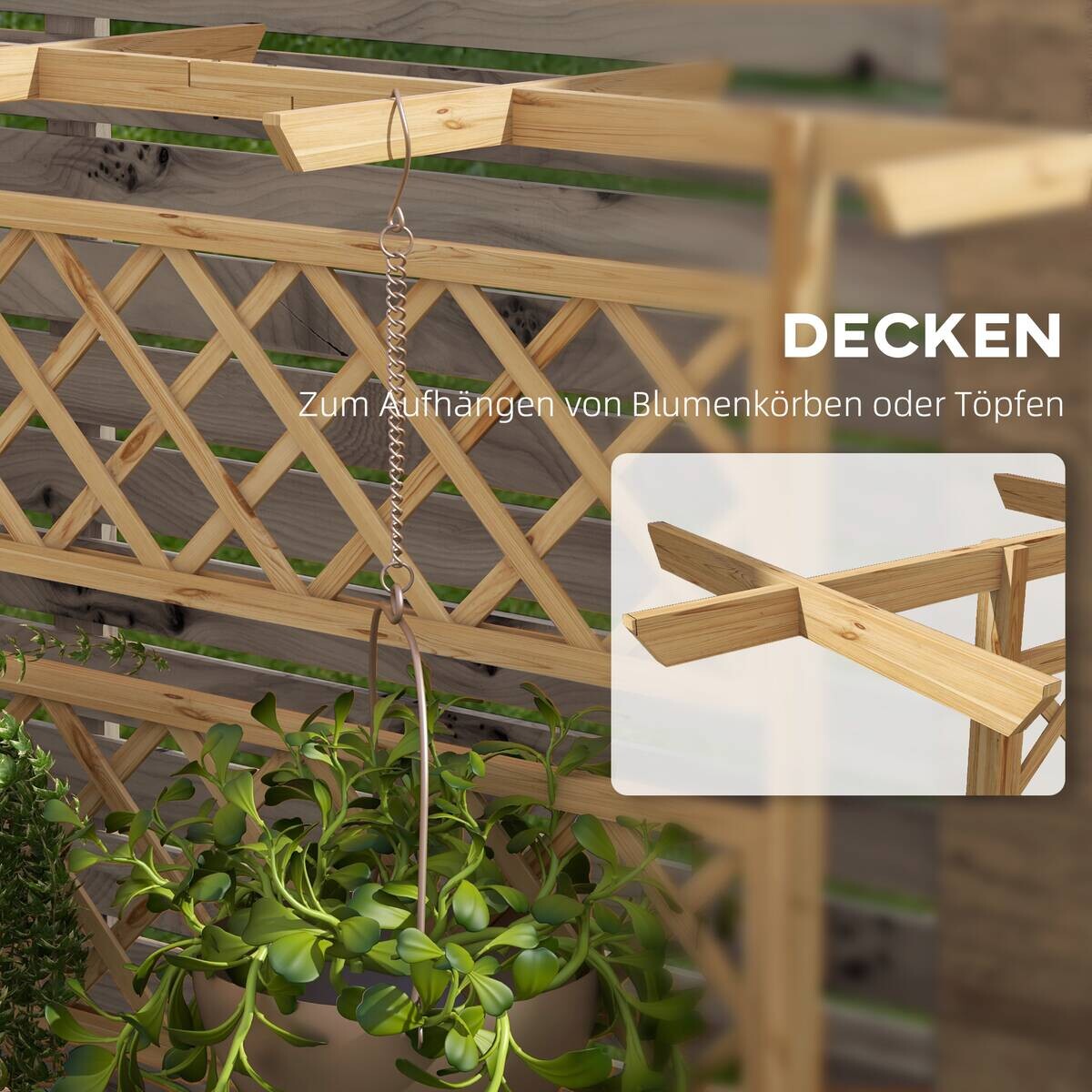 Outsunny Hochbeet natur Holz B/H/L: ca. 55x183x160 cm
