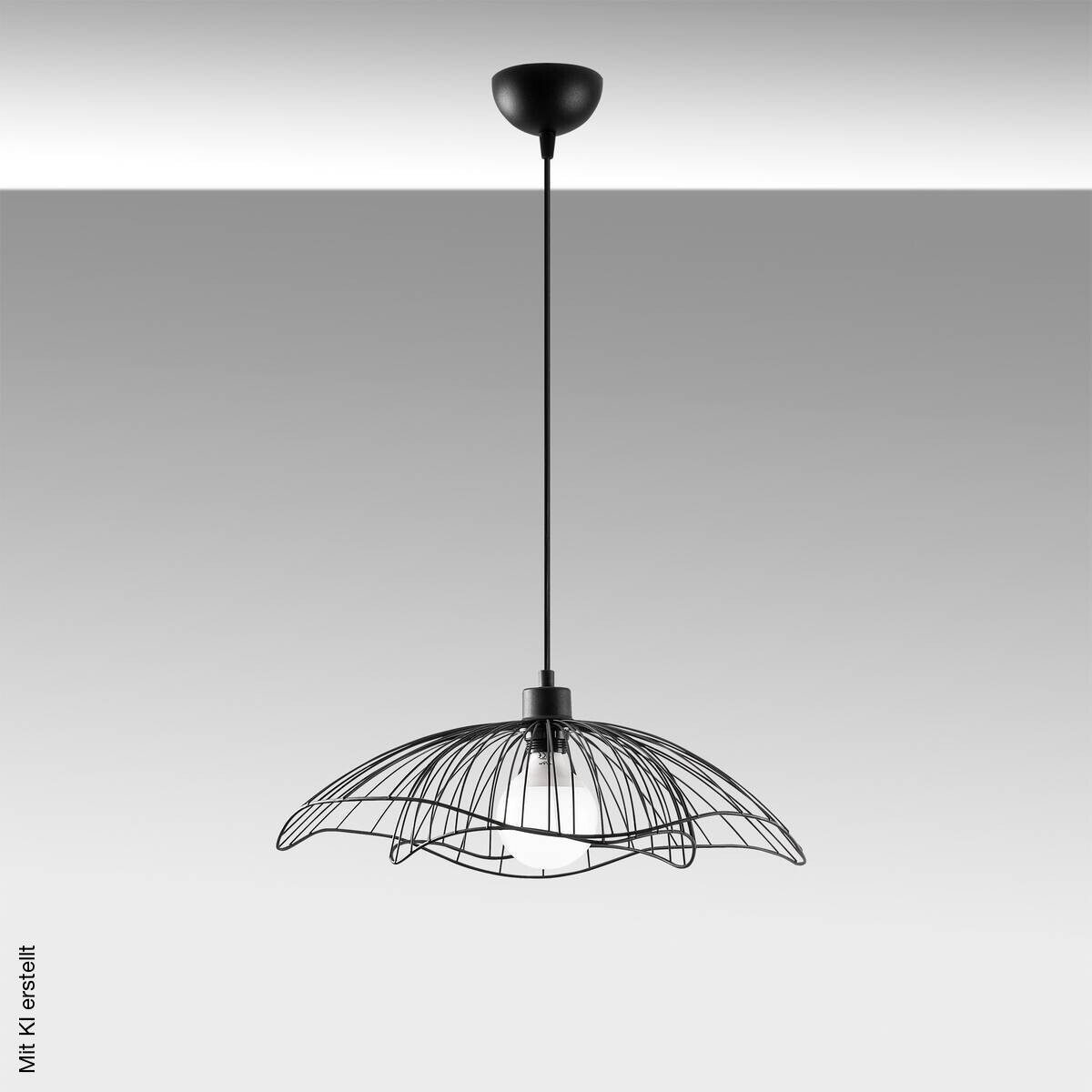 Opviq Pendelleuchte Farac-6380 schwarz B/H/T/L/D: ca. 50x111x50x50x50 cm E27 1 Brennstellen