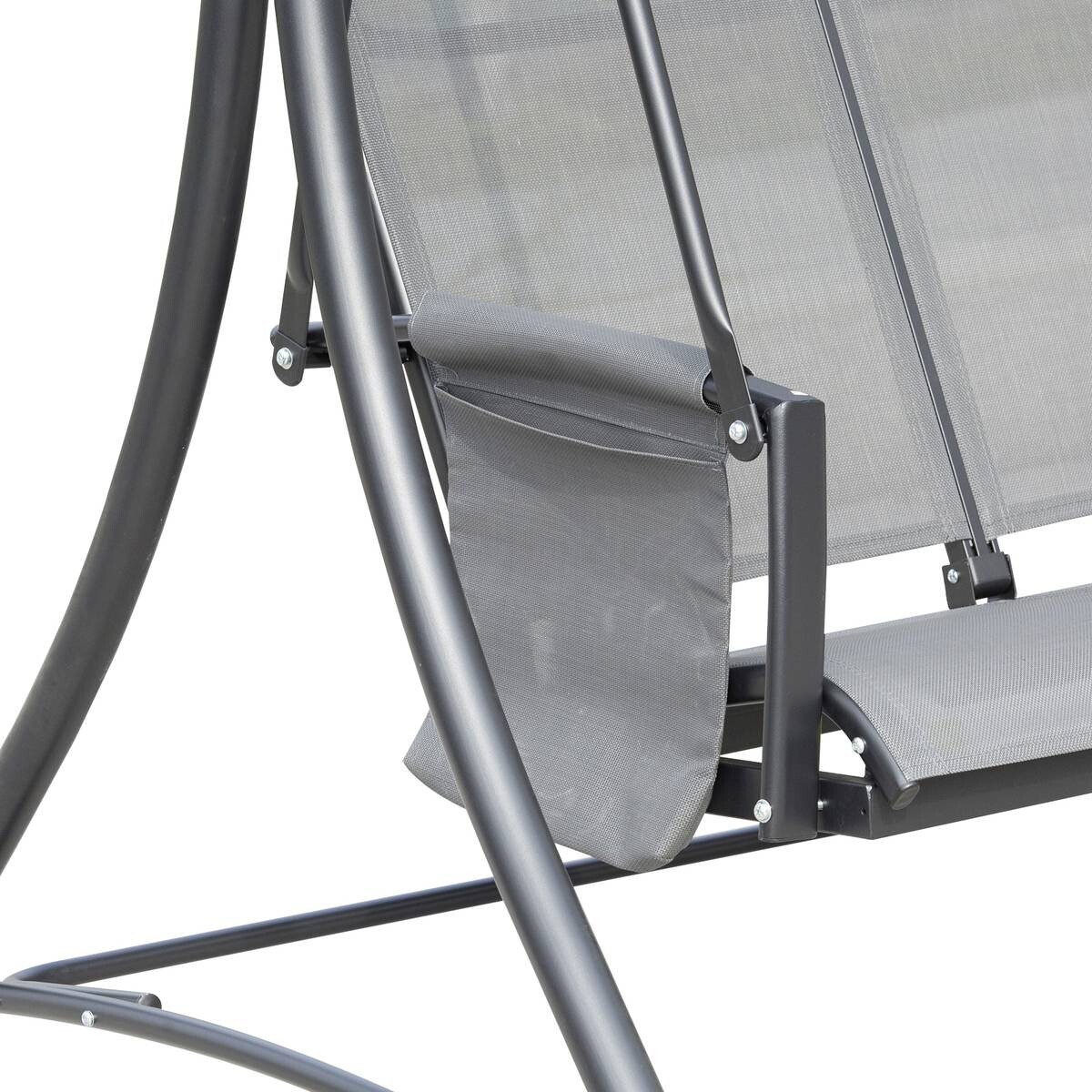 Outsunny Hollywoodschaukel dunkelgrau Metall B/H/T: ca. 196x172x128 cm