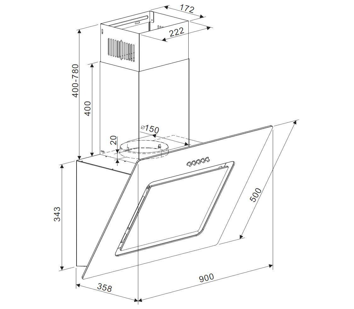 Respekta Küchenblock Premium weiß hochglänzend B/H/T: ca. 345x220,5x172 cm