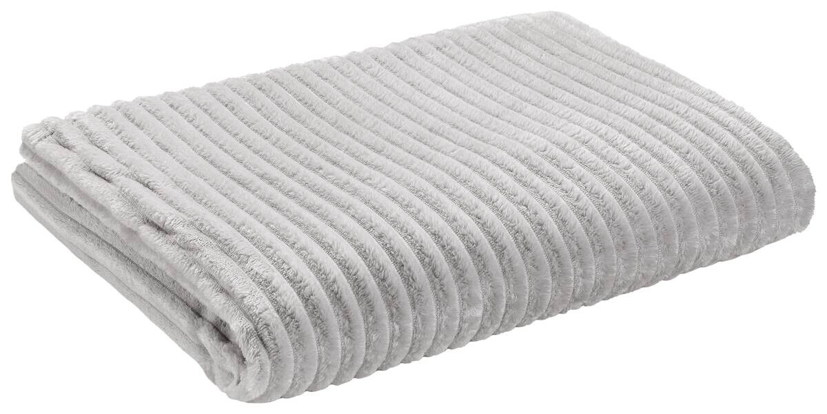 POCOline Flanelldecke Cord silber 100% Polyester B/L: ca. 140x200 cm