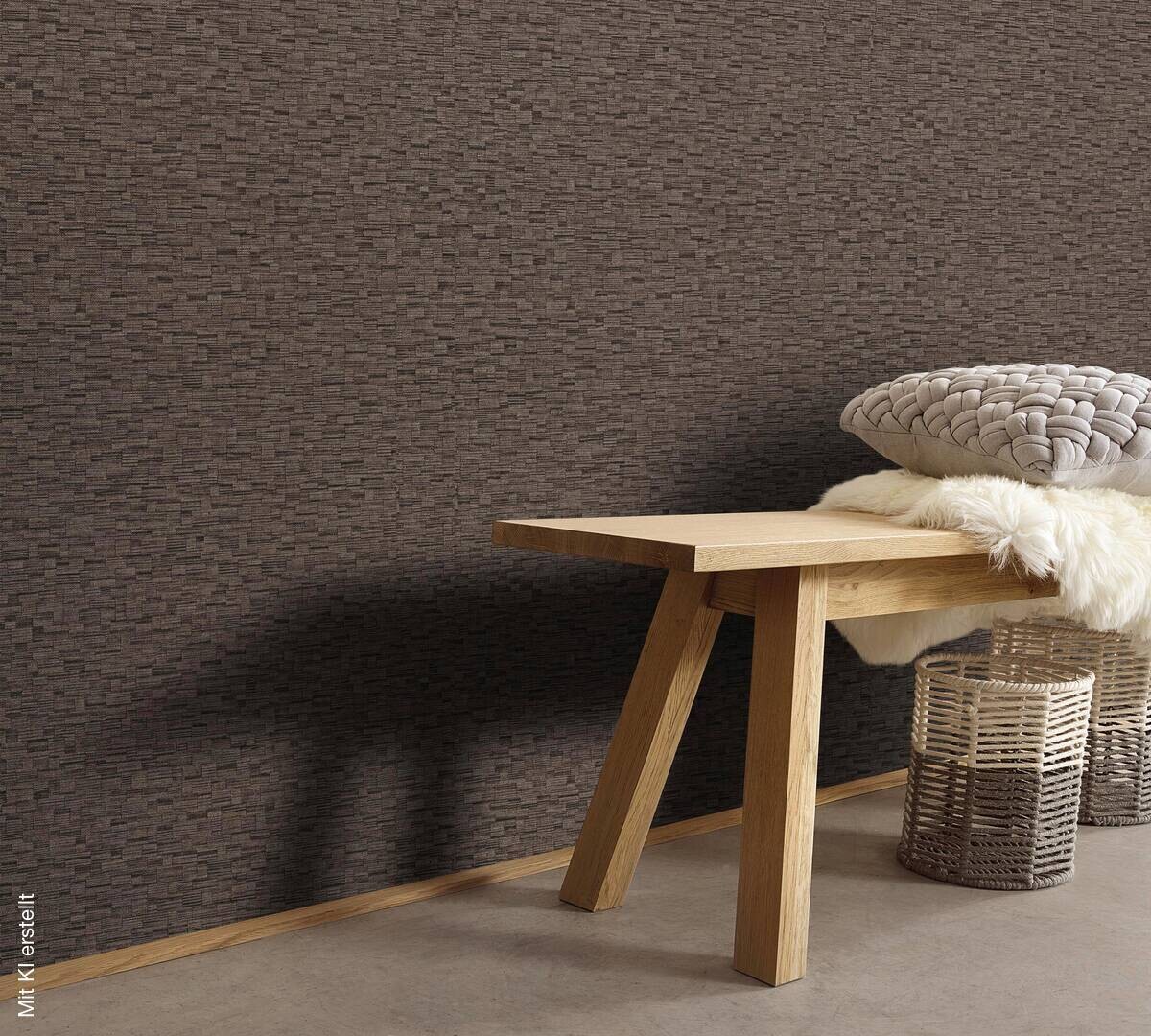 Vliestapete Geflecht braun B/L: ca. 53x1005 cm