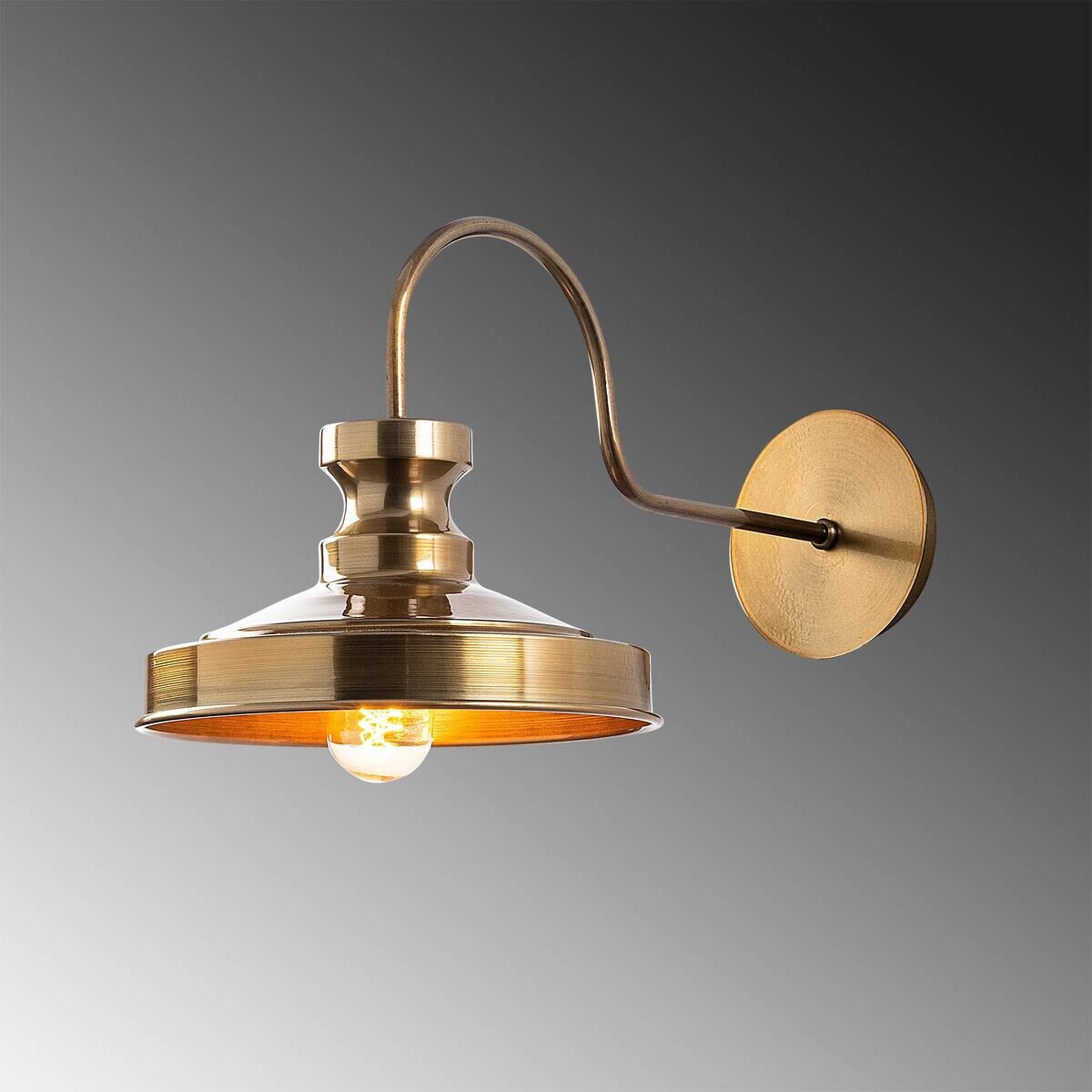 Opviq Wandleuchte Berceste gold Metall B/H/T/L: ca. 42x23x42x22 cm E27 1 Brennstellen