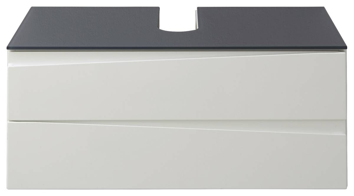 Waschplatz SHAPE grau weiß Hochglanz B/H/T: ca. 80x33x47 cm