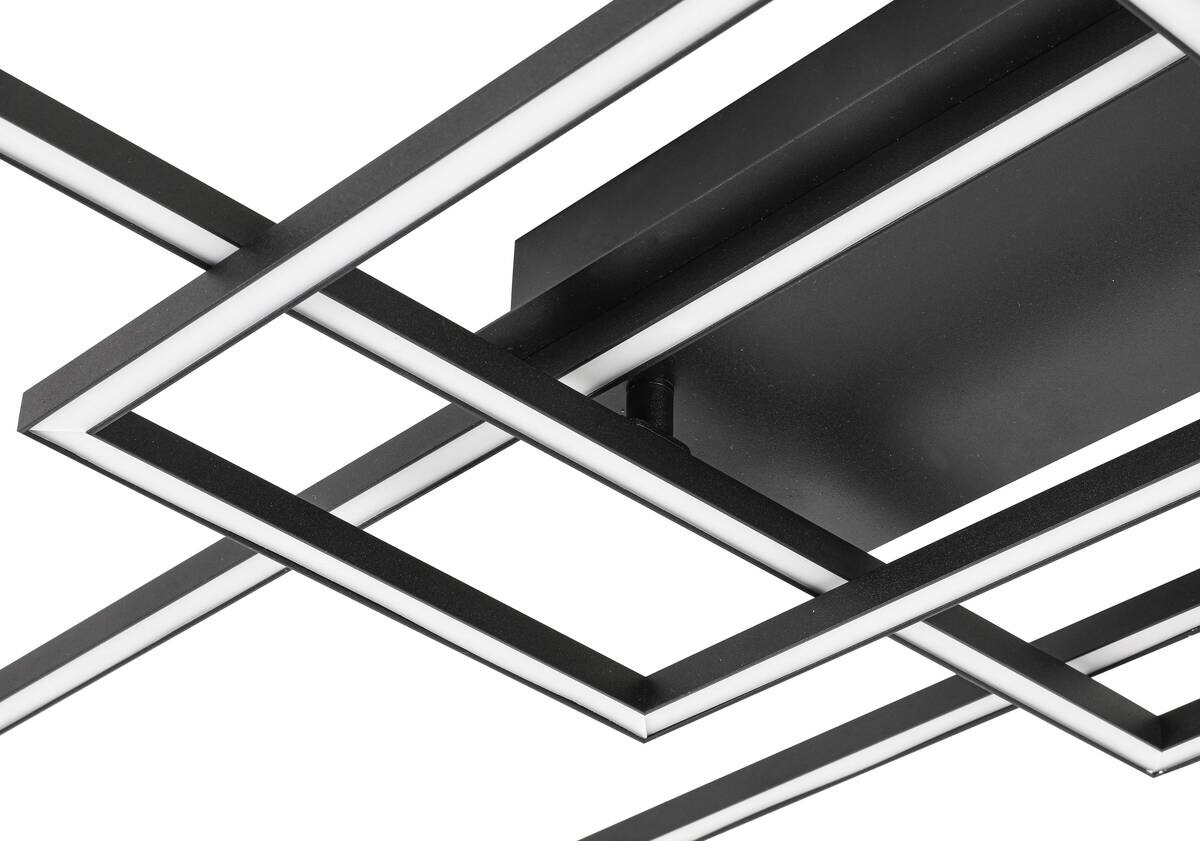 Deckenleuchte schwarz Kunststoff Metall B/H/L: ca. 42x10x103 cm