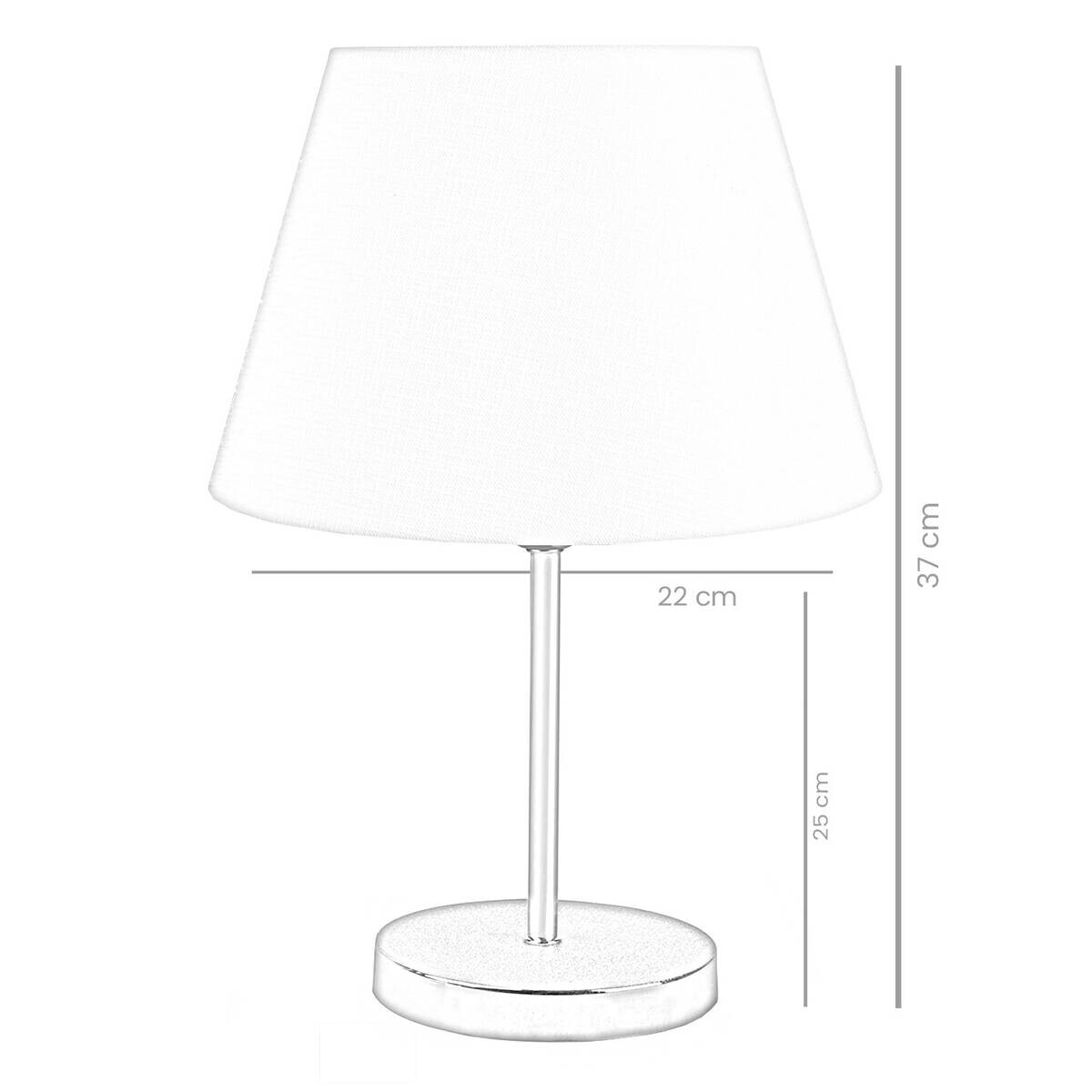 Opviq Tischleuchte creme Metall PVC B/H/L: ca. 22x37x22 cm E27 2 Brennstellen