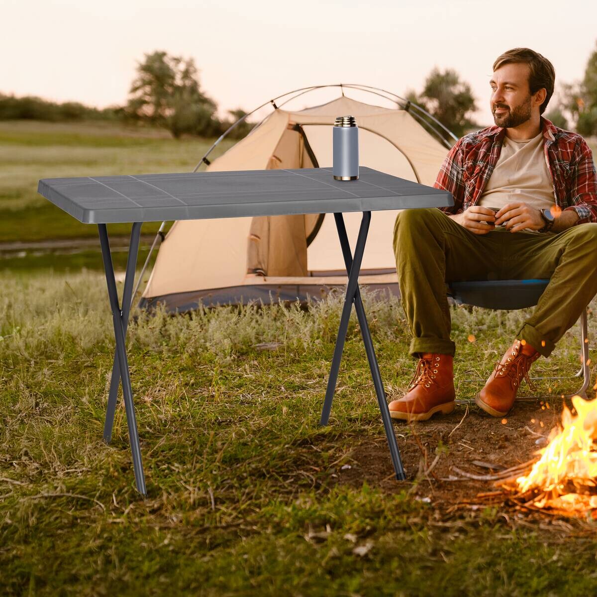 Gartentisch anthrazit Stahl