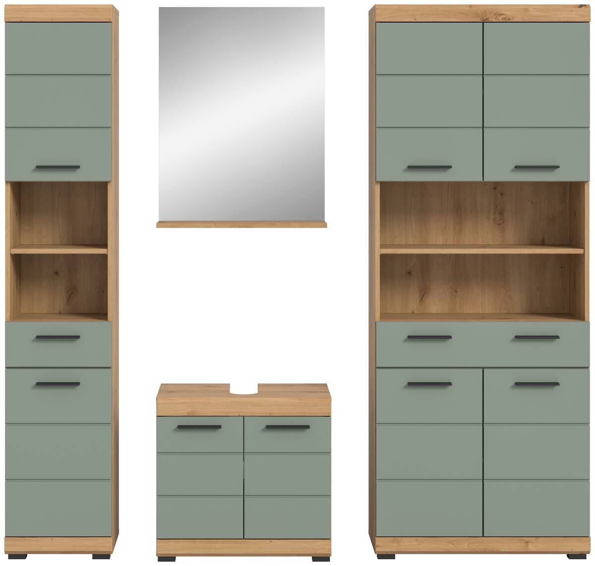 Badezimmer-Set Scout Eiche Artisan Nachbildung salbei Nachbildung B/H/T: ca. 186x191x34 cm