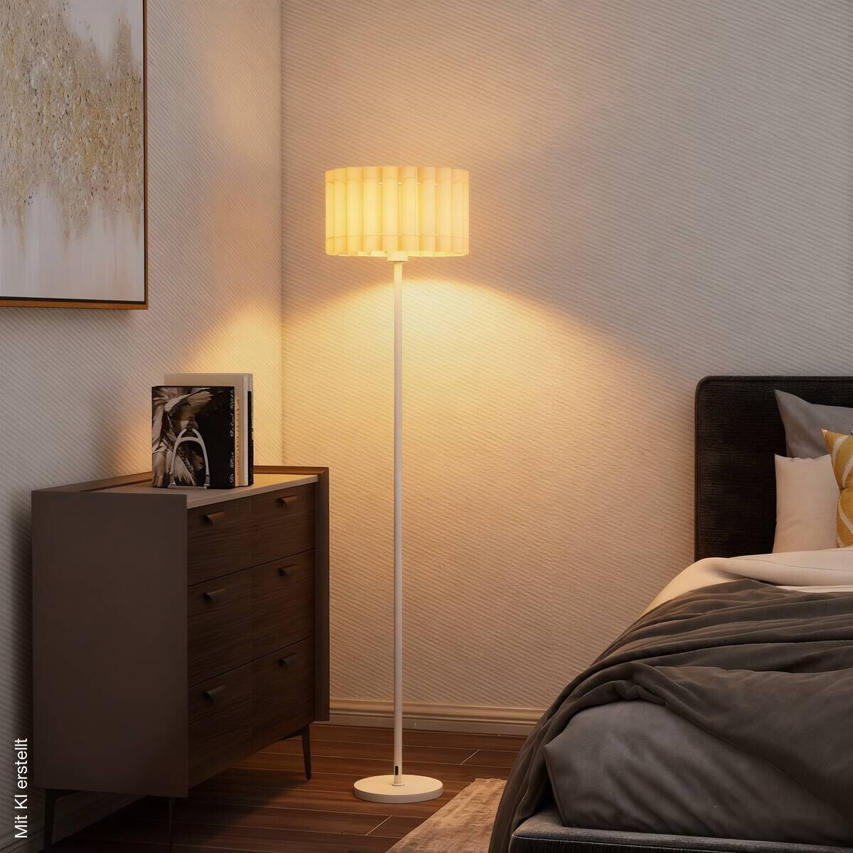 HOMCOM Stehleuchte weiß Metall Kunststoff B/H/L: ca. 35x153x35 cm E27 1 Brennstellen