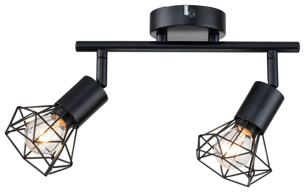 POCOline Spotbalken Aurelius schwarz Metall H/L: ca. 21x31 cm E14 2 Brennstellen