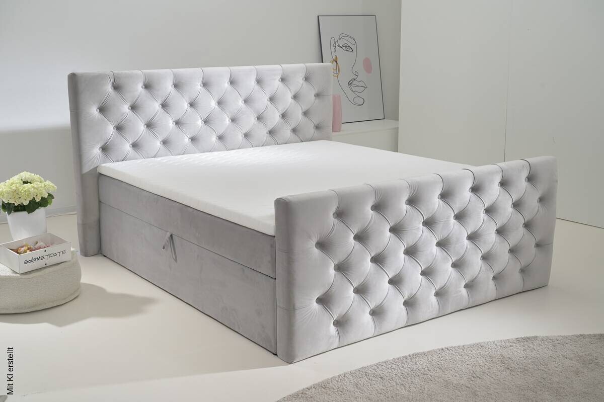 Boxbett Glow Silbergrau Liegefläche B/L: ca. 180x200 cm