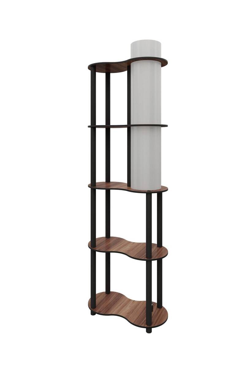 Stehleuchte nussbaum PVC MDF B/H/L/D: ca. 17x140x17x17 cm E27 1 Brennstellen