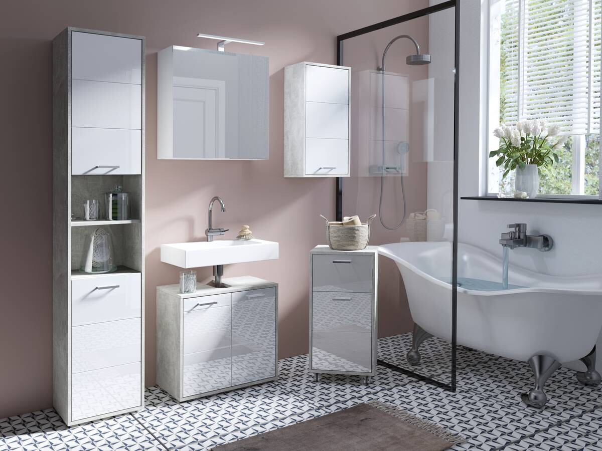 Spiegelschrank SPREE weiß B/H/T: ca. 60x60x15 cm